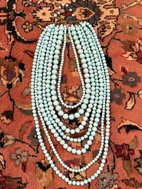 7 Strand Neptune Blue Beaded Necklace - Women Jewelry
